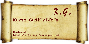 Kurtz Gyárfás névjegykártya