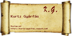 Kurtz Gyárfás névjegykártya